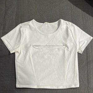 Garage Women’s Cutout White Short Sleeve Top